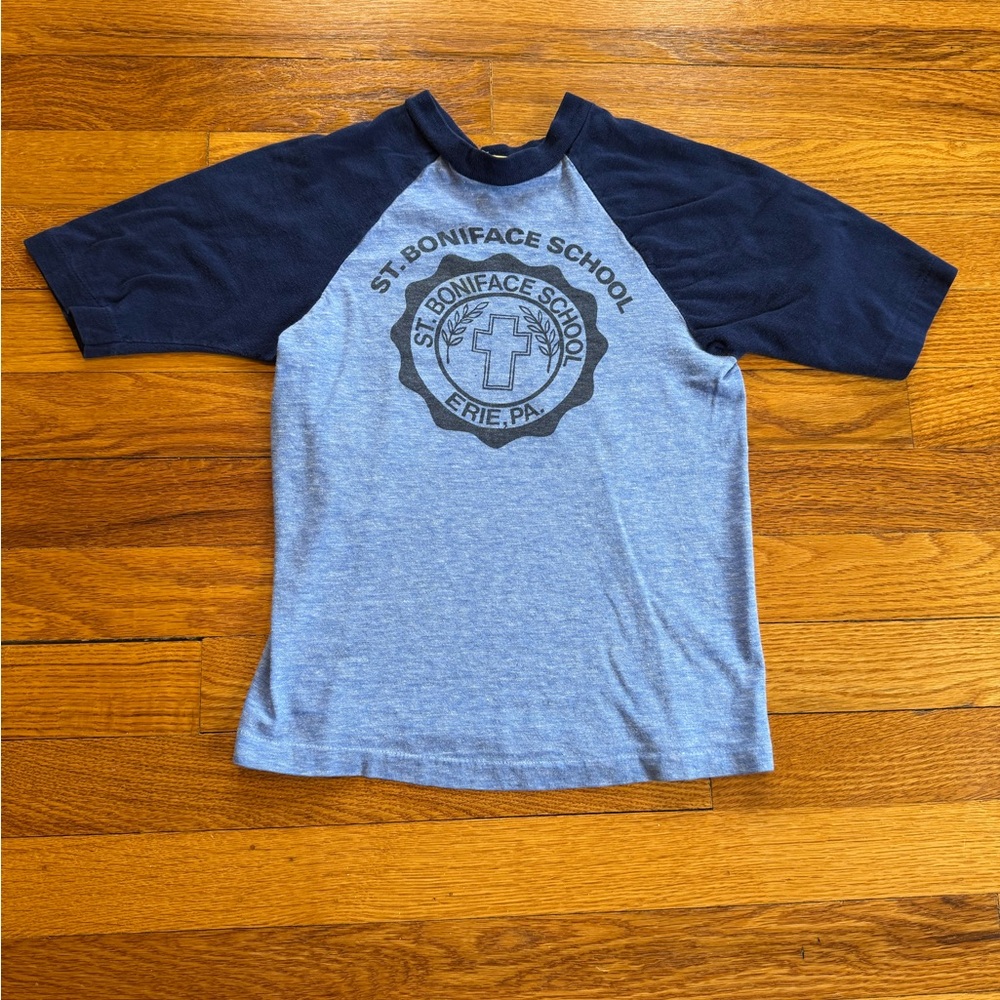 Vintage 70s 80s St. Boniface School Erie PA T-shirt, Pennsylvania, Youth Medium